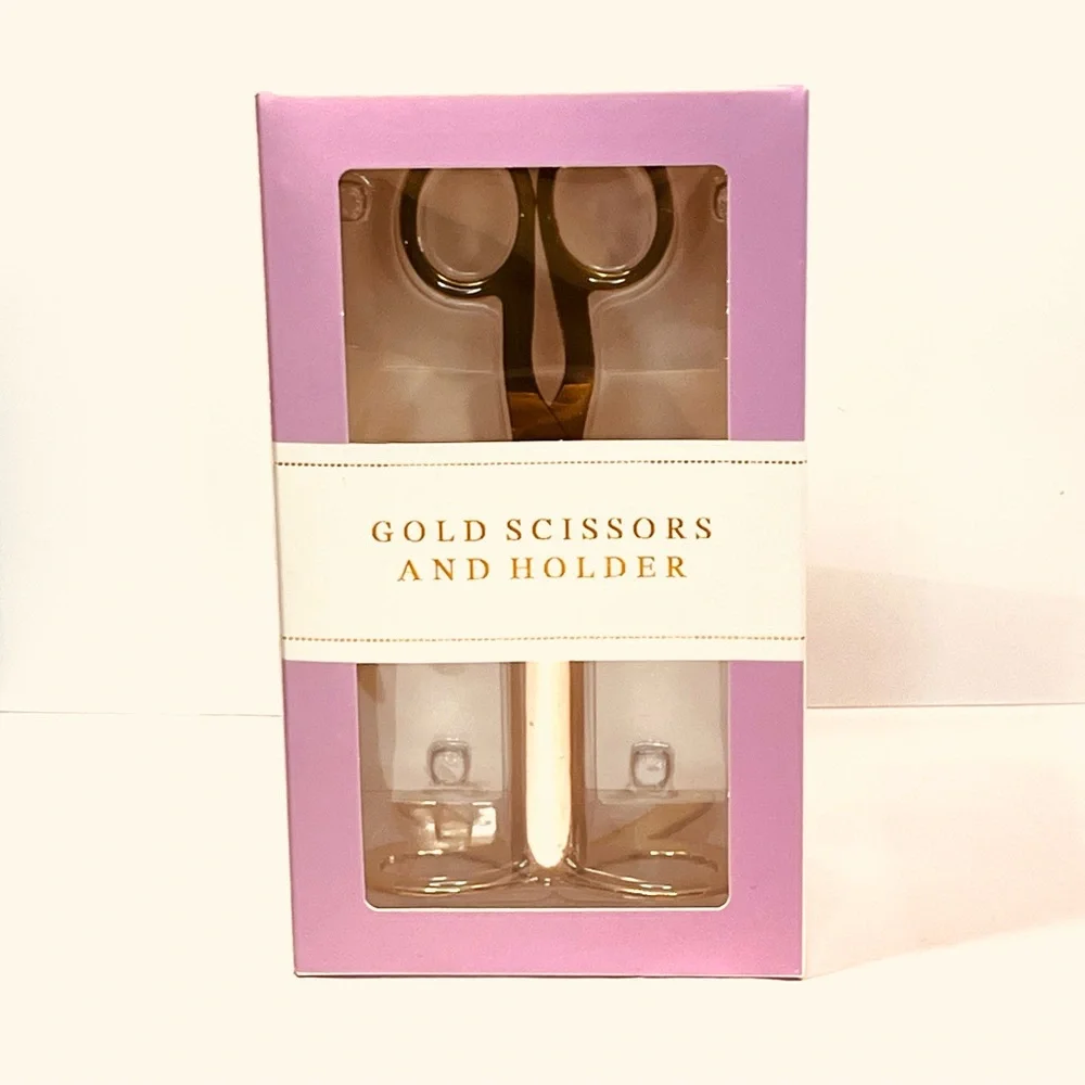 Gold Scissors & Stand Set for Home Office